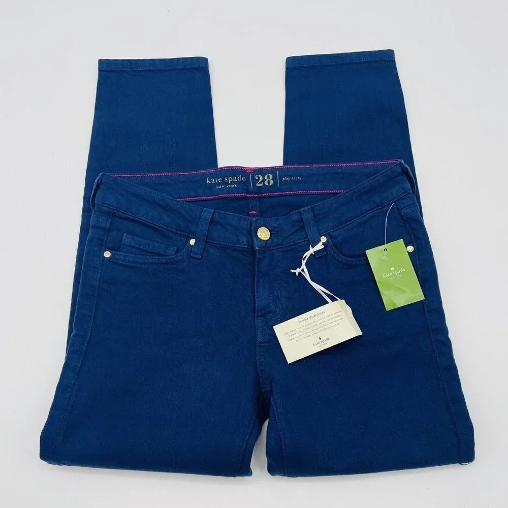Kate Spade New York Womens Size 28 Broome Street Capri Jeans in French Navy $178